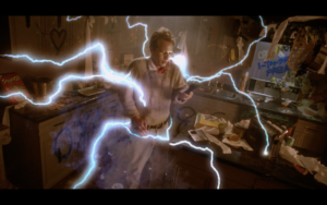 A man with electricity arcing around him